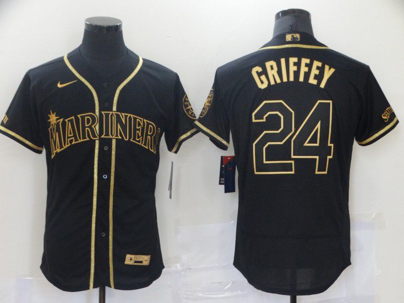 Men Seattle Mariners #24 Griffey Black Elite Nike 2021 MLB Jerseys->oakland athletics->MLB Jersey